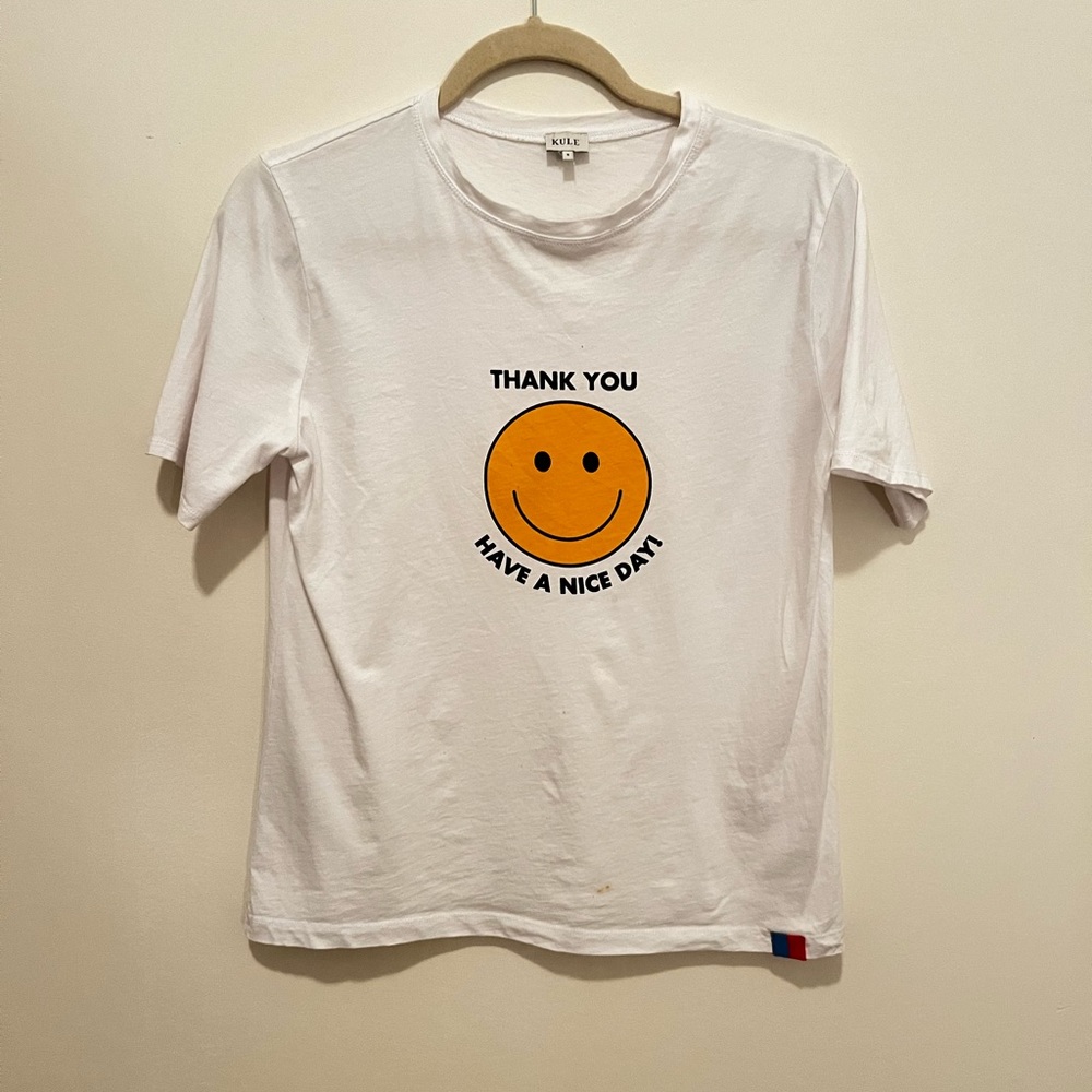 Kule Take Out Short Sleeve White Graphic Tee